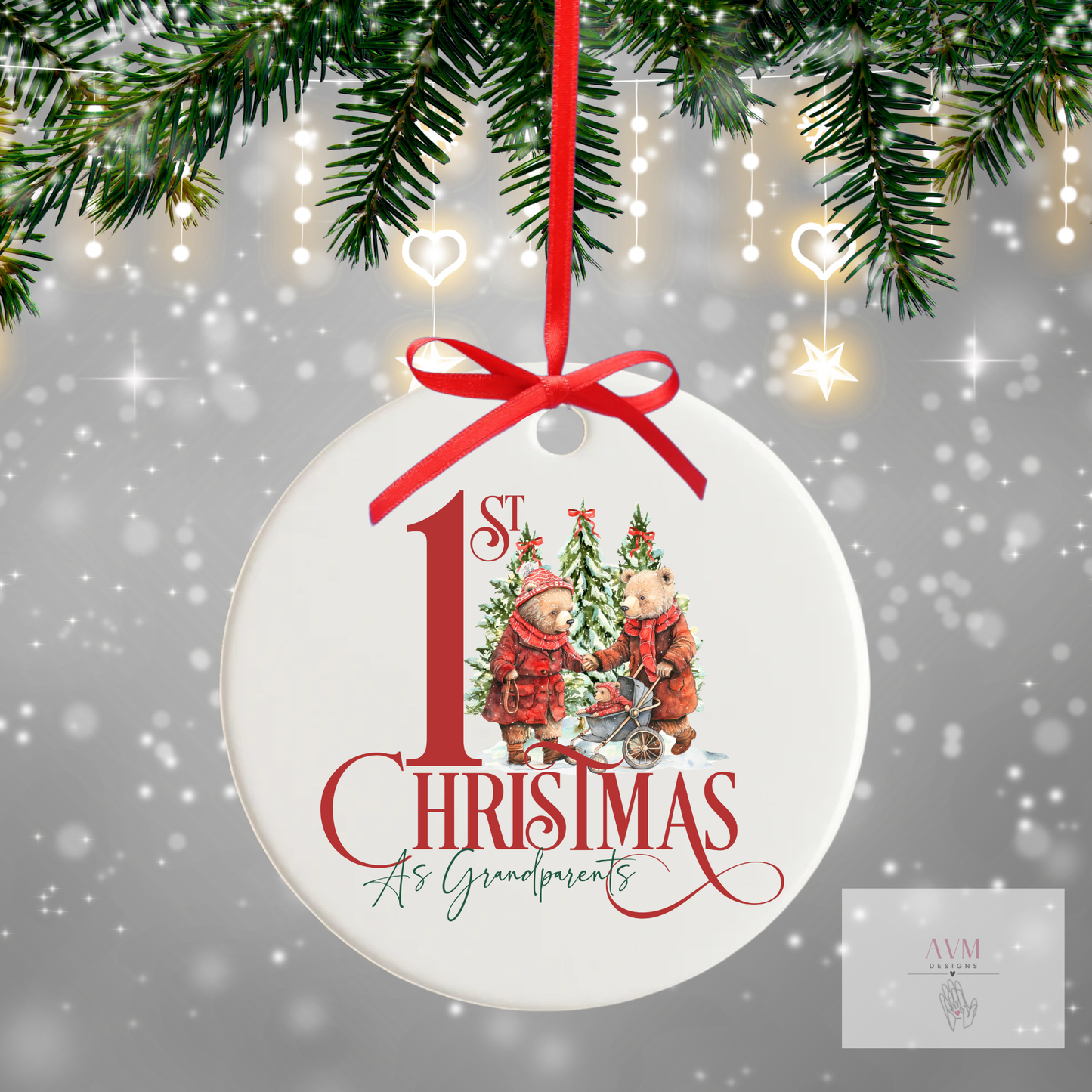First Christmas as Grandparents bauble design 1