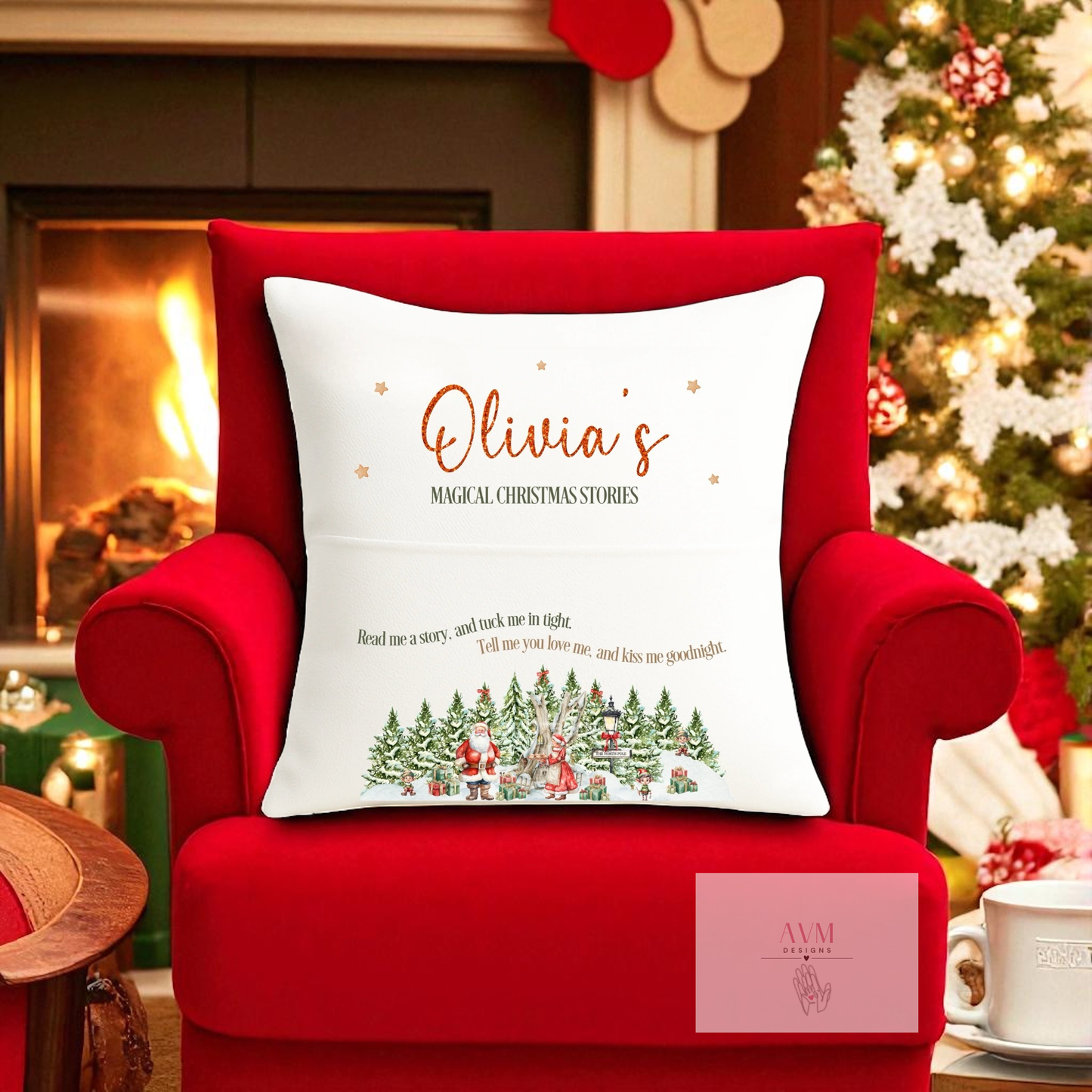 Christmas pocket cushion Christmas stories design