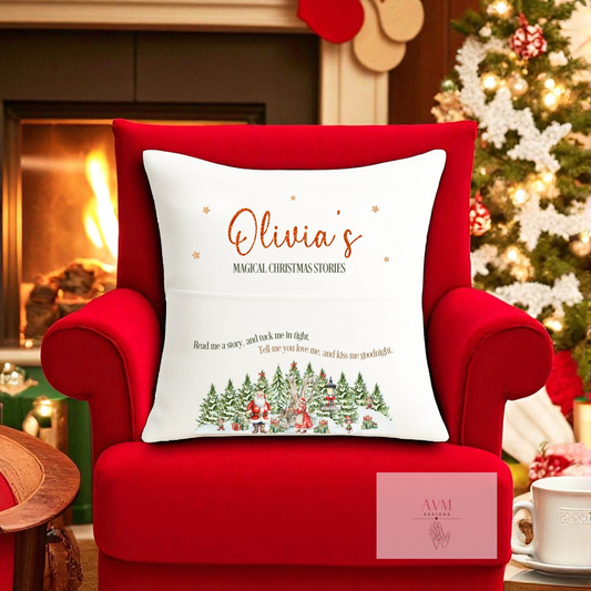 Christmas pocket cushion Christmas stories design