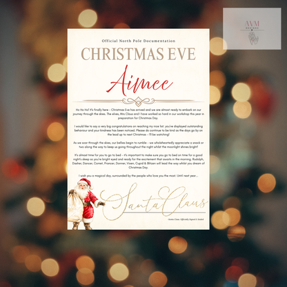 Personalised Christmas Eve Santa letter