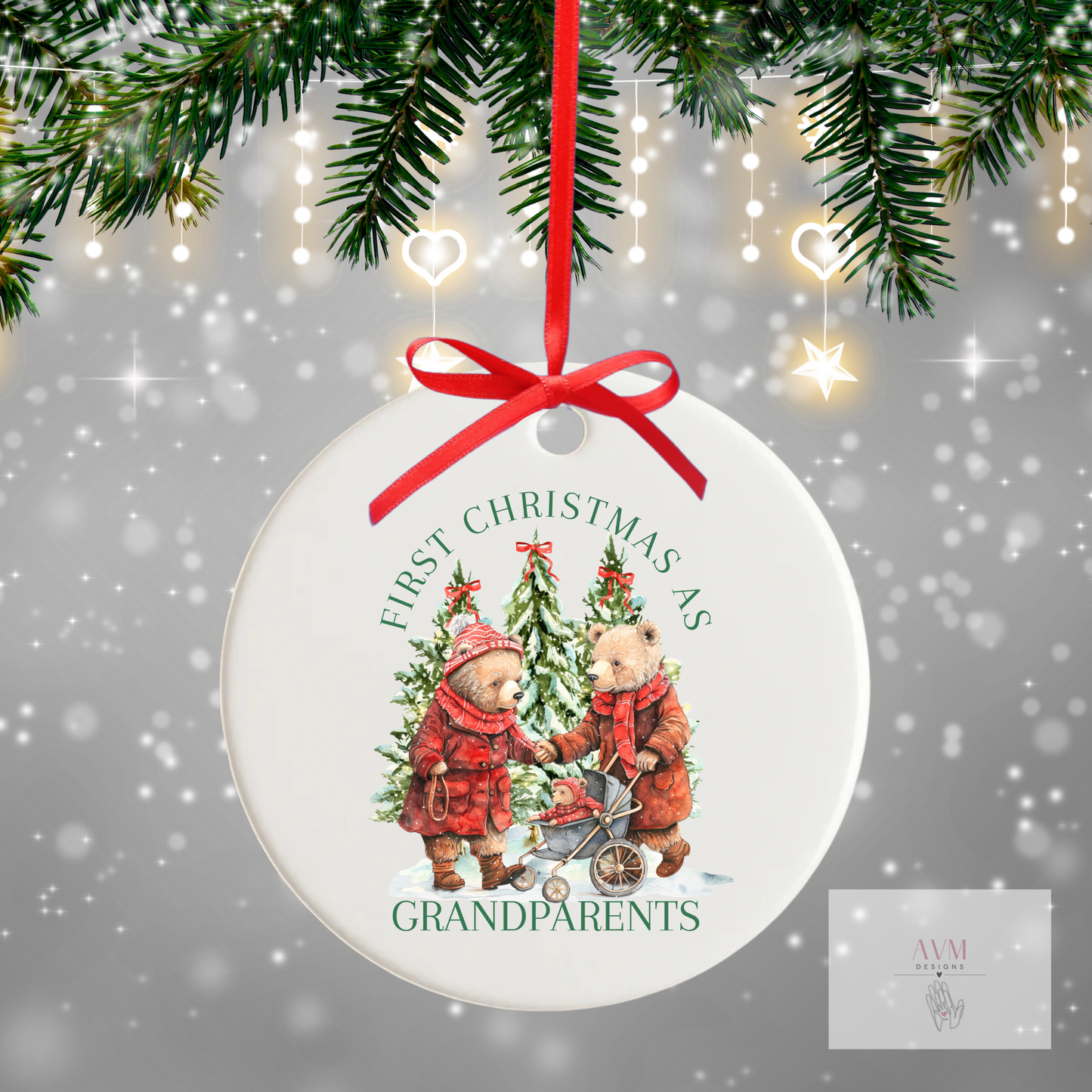 First Christmas as Grandparents bauble design 2