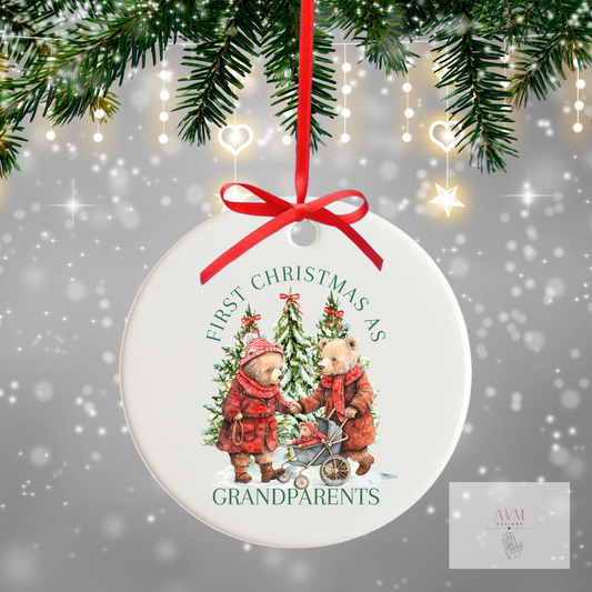 First Christmas as Grandparents bauble design 2