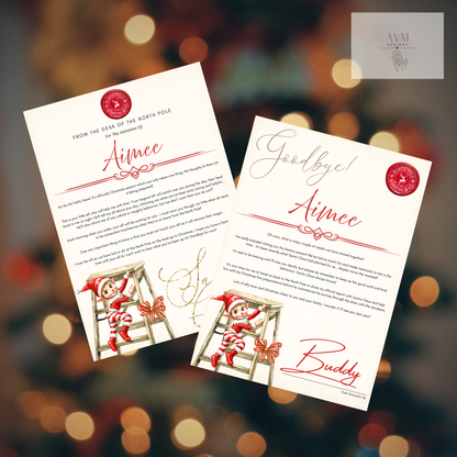 Personalised Elf arrival and goodbye letter duo bundle