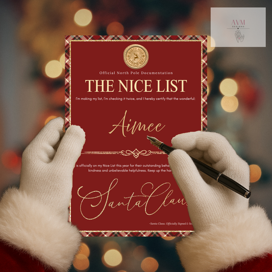 Personalised Nice List Certificate