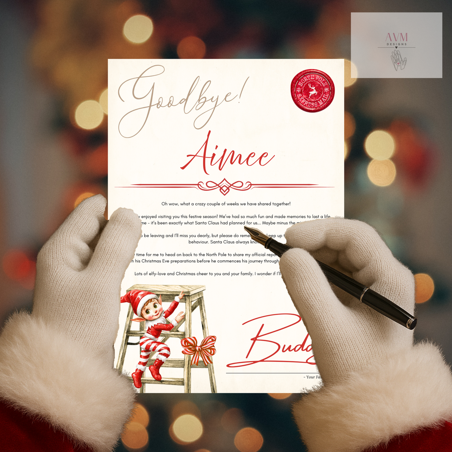 Personalised Elf arrival and goodbye letter duo bundle