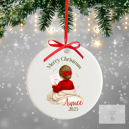 Girl/boy nice list design 2025 Christmas bauble