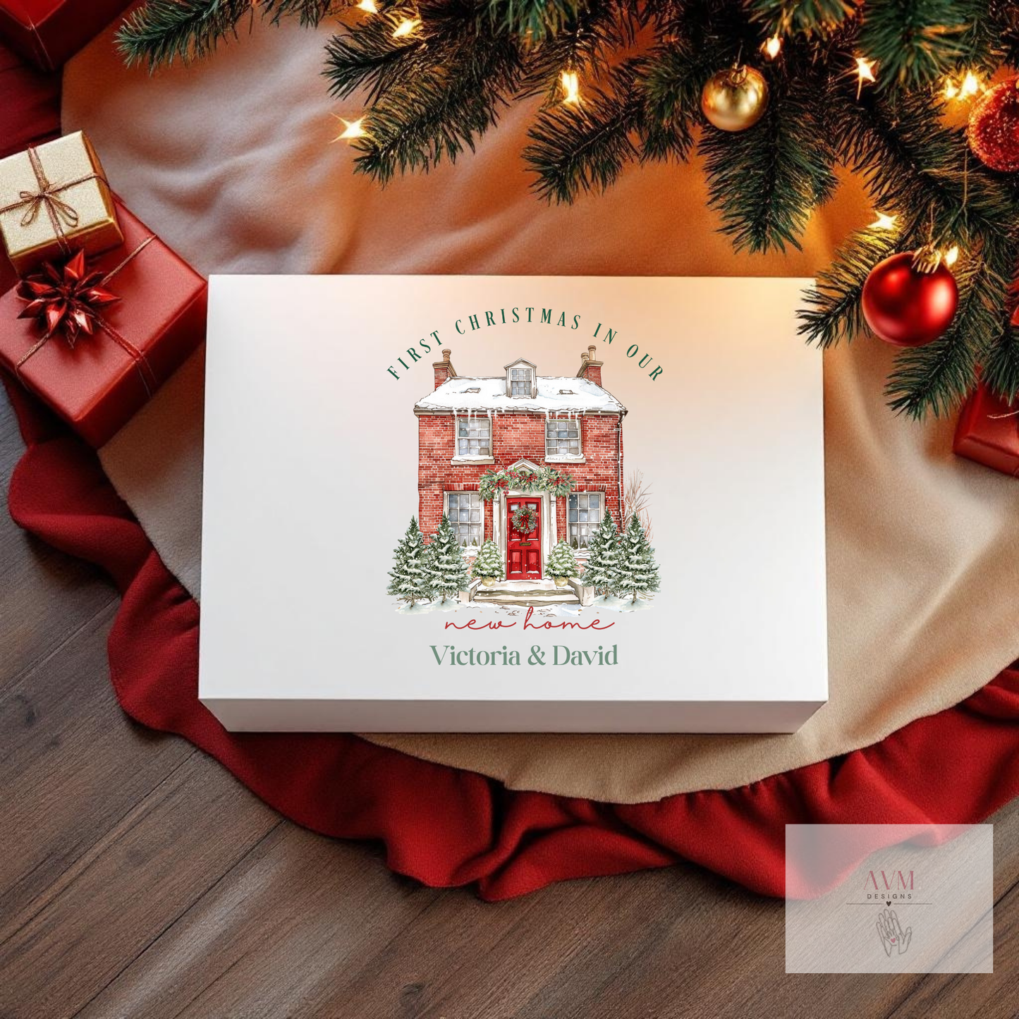 Personalised Magnetic Gift Box - First Christmas in Our New Home