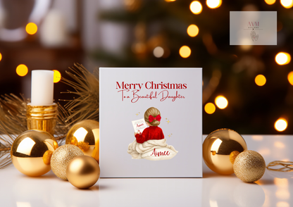 Personalised Son/Daughter/Relation Nice List Greeting Card Design