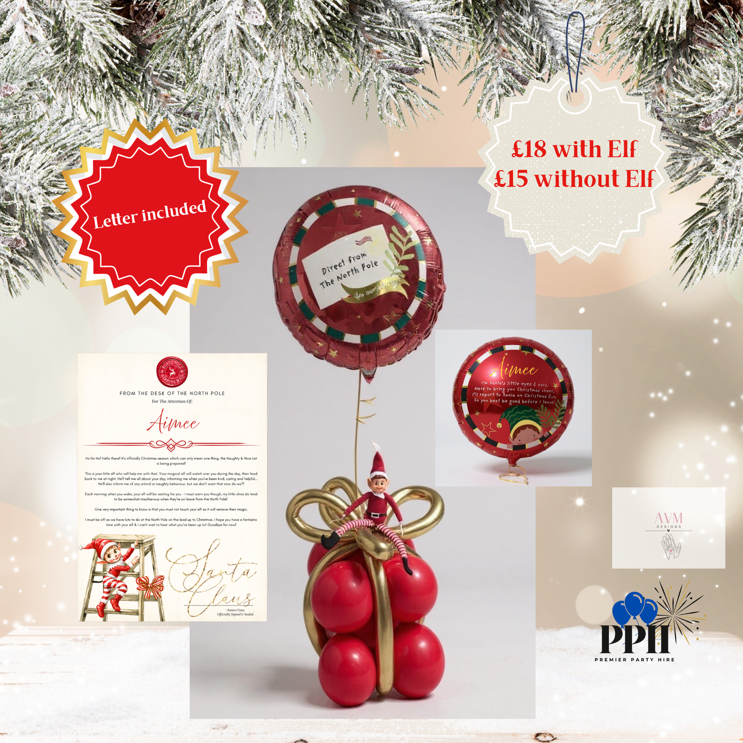 Elf Arrival Balloon Present Design Bundle