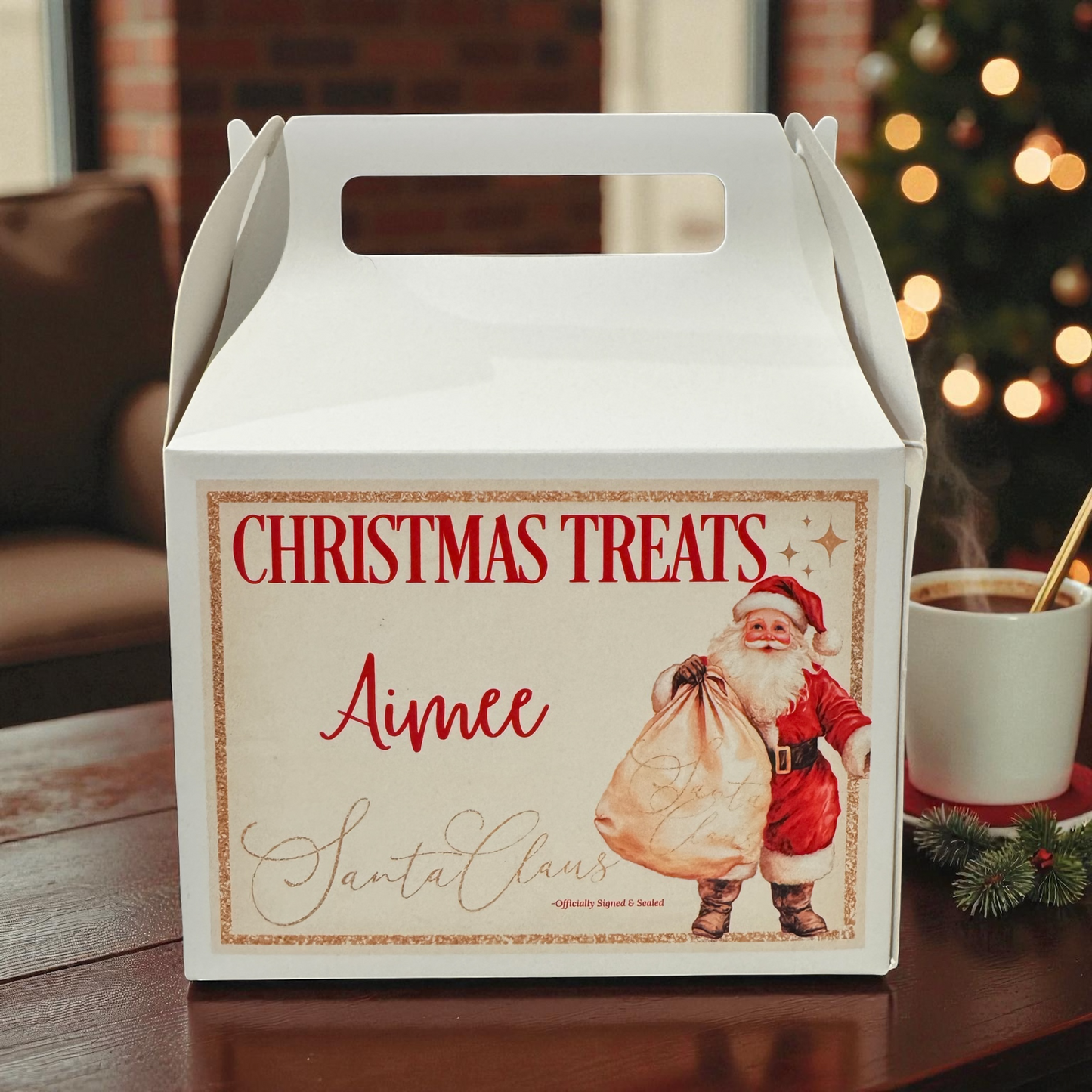 Personalised Treat box Santa Sack Design