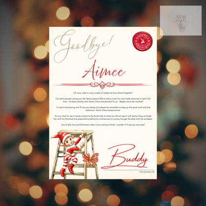 Personalised Elf arrival and goodbye letter duo bundle