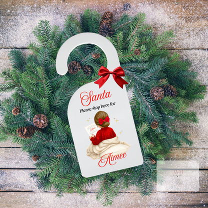 Christmas door hanger girl/boy nice list