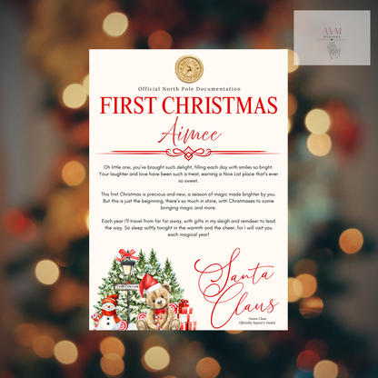 Personalised First Christmas Santa letter