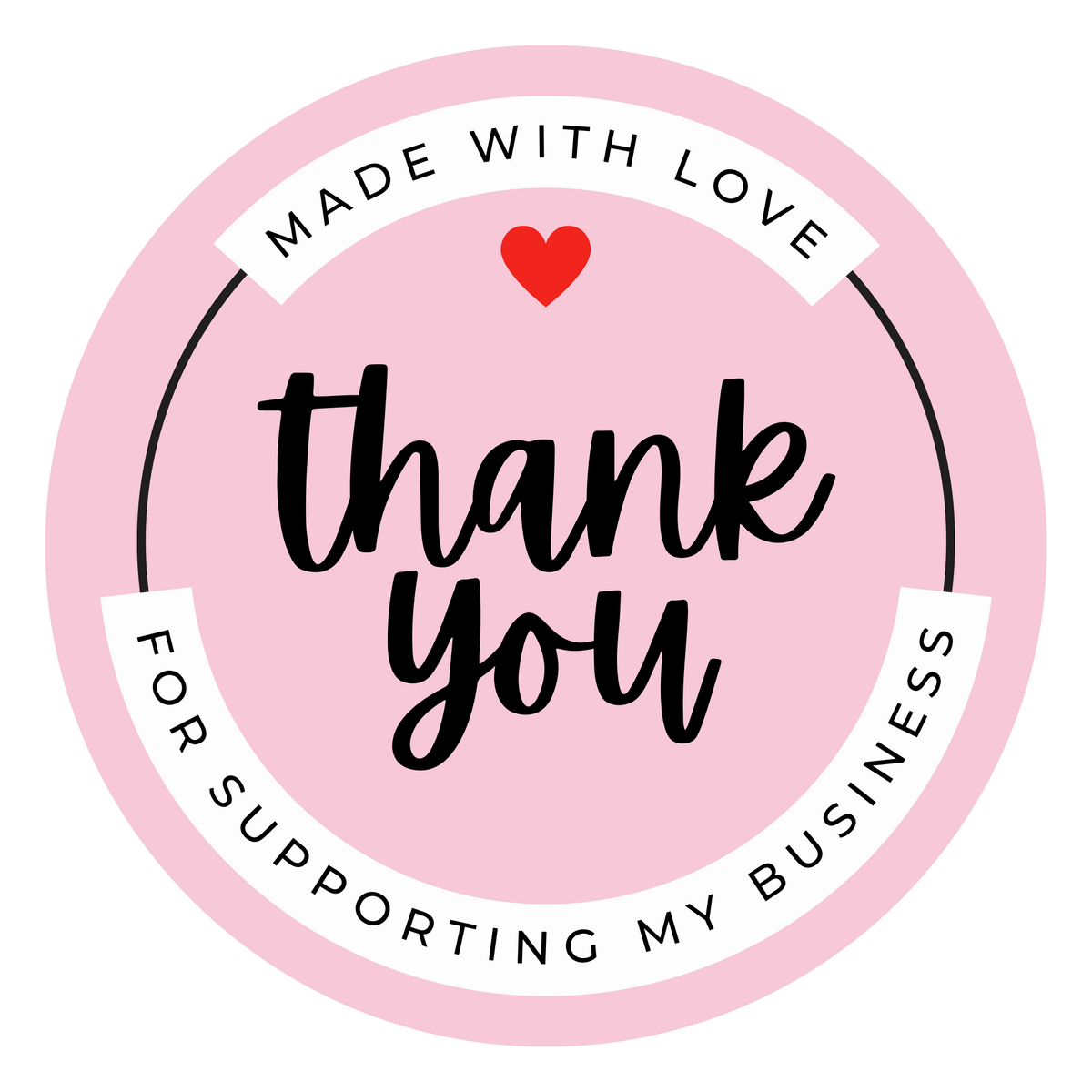 Personalised thank you for supporting my business stickers, round 4cm packaging stickers