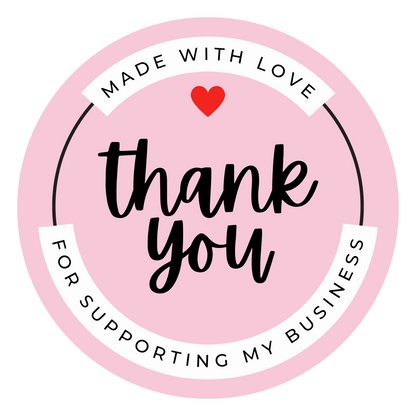 Personalised thank you for supporting my business stickers, round 4cm packaging stickers
