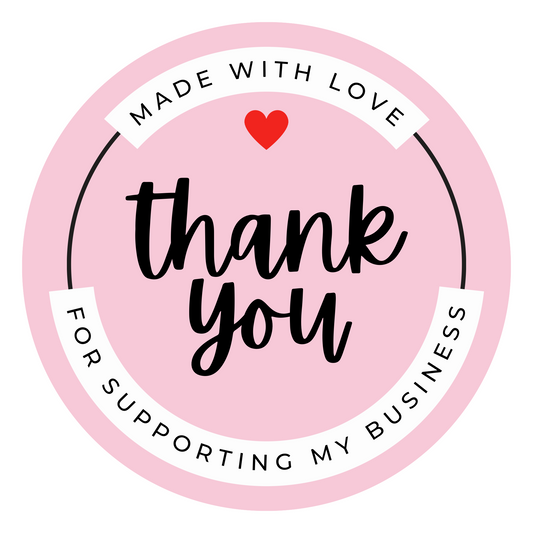 Personalised thank you for supporting my business stickers, round 4cm packaging stickers